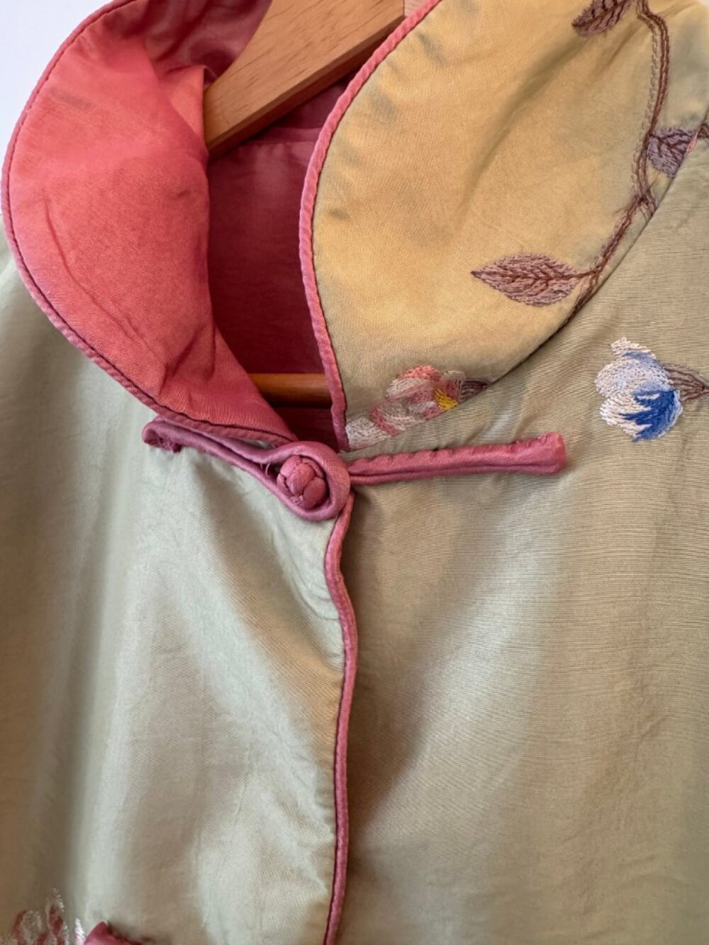 Grace Chuang New York Silk Embroidered Mandarin Collar Frog Closure Jacket L - Picture 5 of 9